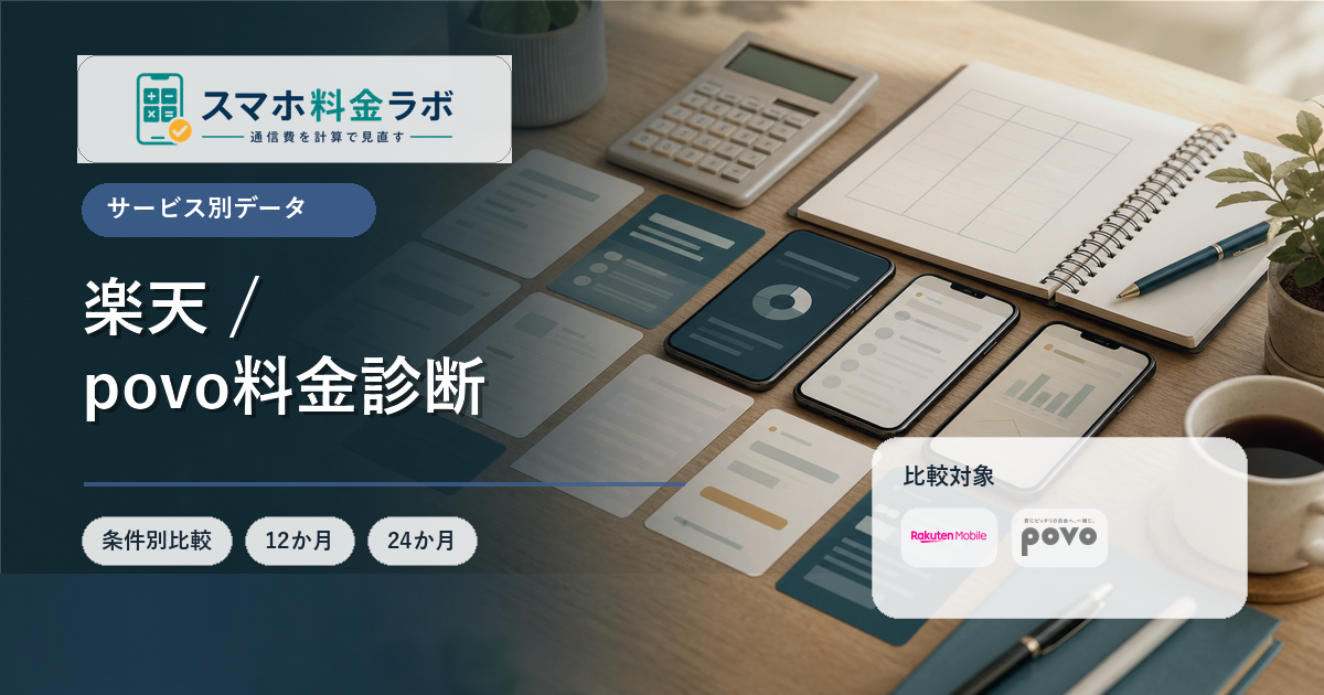 楽天モバイルとpovoの違いを比較｜段階制料金・トッピング・サブ回線用途